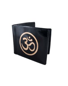 Mens Leather wallet hand painted Om	
